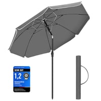 SONGMICS Slnečník 160 cm, UPF 50+, Plážový slnečník, Naklápací o 30°, Výškovo nastaviteľný, S prenosnou taškou, Na balkón, do záhrady, na terasu, na pláž 1