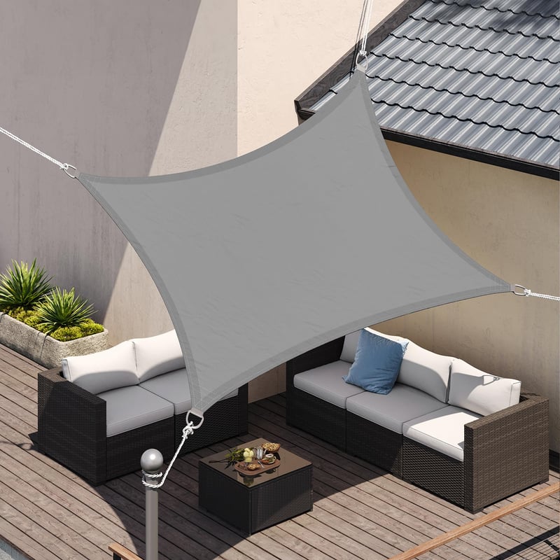 SONGMICS Tenda za sunce 2x3 m, vodootporna, vodeni stupac 665 mm, 93% UV zaštita, poliester otporan na trganje, za terasu, vrt, balkon, kampiranje