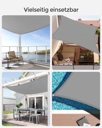SONGMICS Tenda za sunce 2x3 m, vodootporna, vodeni stupac 665 mm, 93% UV zaštita, poliester otporan na trganje, za terasu, vrt, balkon, kampiranje 8