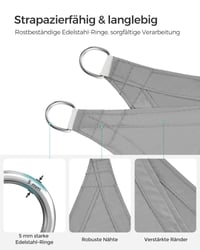 SONGMICS Tenda za sunce 2x3 m, vodootporna, vodeni stupac 665 mm, 93% UV zaštita, poliester otporan na trganje, za terasu, vrt, balkon, kampiranje 4