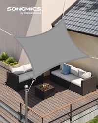 SONGMICS Tenda za sunce 2x3 m, vodootporna, vodeni stupac 665 mm, 93% UV zaštita, poliester otporan na trganje, za terasu, vrt, balkon, kampiranje 2