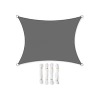 Vele de umbrire SONGMICS 3x4 m, Rezistentă la apă cu coloană de apă de 665 mm, Protecție UV 93%, Poliester rezistent la rupere, Alb, pentru grădină, balcon, terasă, cu frânghii de 2 m 1