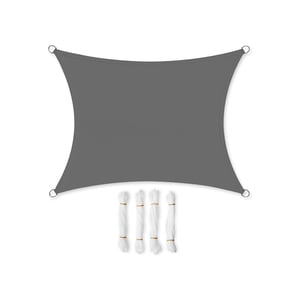 Velea de soare SONGMICS 3x4 m, impermeabilă cu coloană de apă de 665 mm, protecție UV 93%, poliester rezistent la rupere, albă, formă dreptunghiulară, pentru grădină, terasă