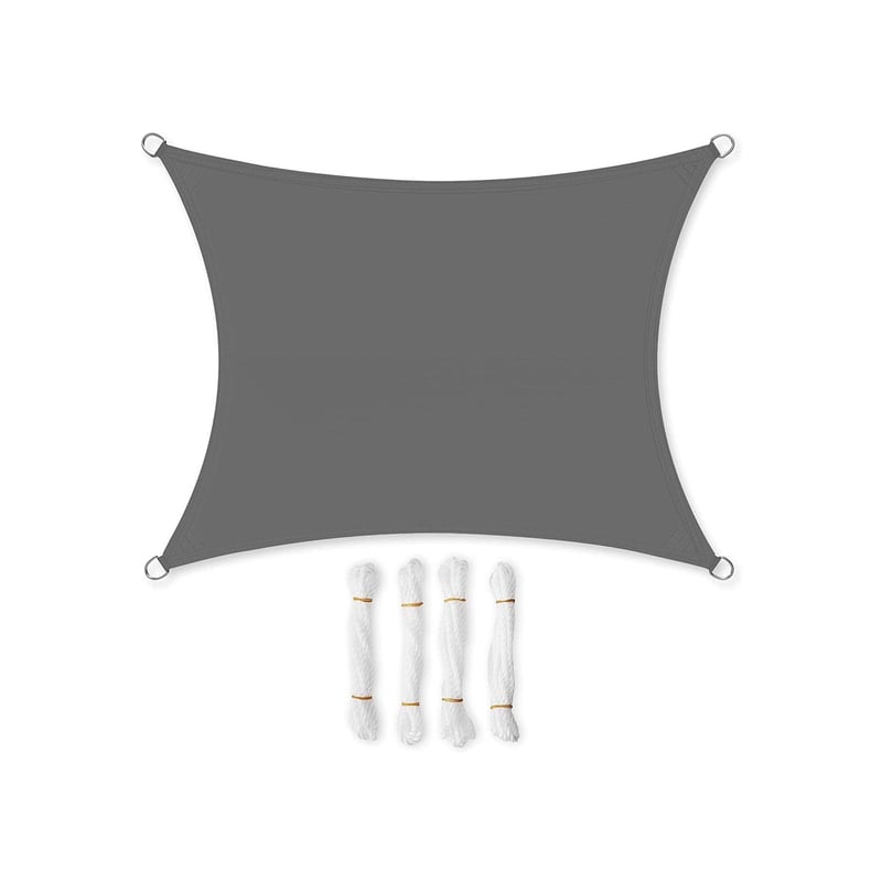 Vele de umbrire SONGMICS 3x4 m, Rezistentă la apă cu coloană de apă de 665 mm, Protecție UV 93%, Poliester rezistent la rupere, Alb, pentru grădină, balcon, terasă, cu frânghii de 2 m