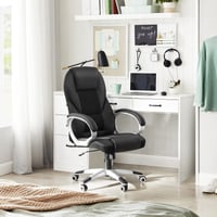 SONGMICS OBG22B Scaun de Birou Ergonomic Rotativ, Scaun de Gaming cu Înălțime Reglabilă și Roți, Negru, 73x70x122 cm 4