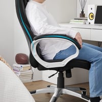 SONGMICS OBG22B Scaun de Birou Ergonomic Rotativ, Scaun de Gaming cu Înălțime Reglabilă și Roți, Negru, 73x70x122 cm 7