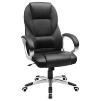 SONGMICS OBG22B Scaun de Birou Ergonomic Rotativ, Scaun de Gaming cu Înălțime Reglabilă și Roți, Negru, 73x70x122 cm 1