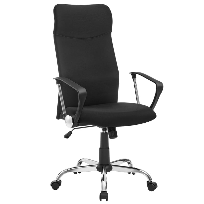 SONGMICS Ergonomikus Forgószék Irodai Szék Párnázott Ülőfelülettel Szövet Borítással Állítható Dönthető Fekete