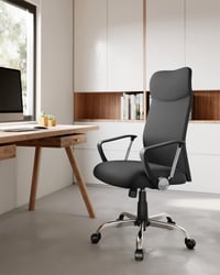 SONGMICS Ergonomikus Forgószék Irodai Szék Párnázott Ülőfelülettel Szövet Borítással Állítható Dönthető Fekete 2
