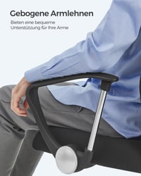 SONGMICS Ergonomikus Forgószék Irodai Szék Párnázott Ülőfelülettel Szövet Borítással Állítható Dönthető Fekete 8