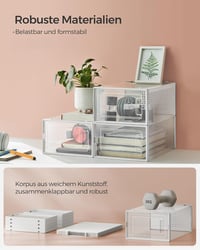 SONGMICS összecsukható cipőtartó doboz műanyag szerveződoboz rakható - 18er Set für Schuhe bis Größe 44, Transparent and White 5