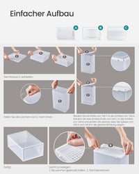 SONGMICS összecsukható cipőtartó doboz műanyag szerveződoboz rakható - 18er Set für Schuhe bis Größe 44, Transparent and White 7