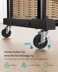 SONGMICS Stojan na šaty s 2 tyčami, kolieskami, nosnosťou 90 kg, mobilný stojan na oblečenie 4