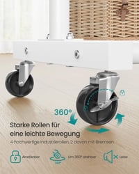 SONGMICS Ruhásállvány Görgőkkel, Mozgatható Ruhaállvány, 50 kg Teherbírás, Gurulós Ruhaszárító Állvány 4
