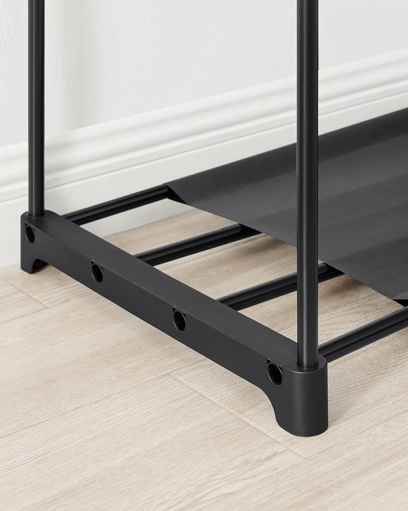 SONGMICS RYG036B02 Nyitott Gardrób 4 Rekesszel 166cm Fekete