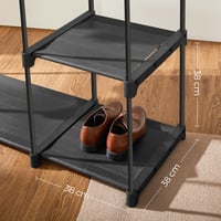 SONGMICS RYG24BK Samostojeći ormar, sklopivi, stalak za odjeću s 2 šipke za vješanje, 112 x 43 x 165 cm, crni 5