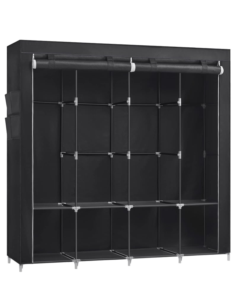 SONGMICS platneni ormar s 4 viseće police i policama za odlaganje, 45 x 170 x 167 cm