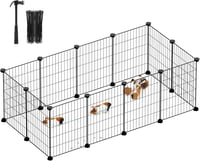 Țarc pentru animale mici SONGMICS, țarc exterior, metal, 143x73x46 cm - negru 1