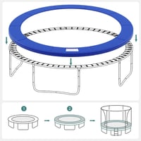 SONGMICS Trambulin Rugótakaró 427 cm - Kék Védőszegély, UV- és Szakadásálló Biztonsági Szőnyeg, Vízálló PVC Borítás, Kerek Trambulinhoz 7