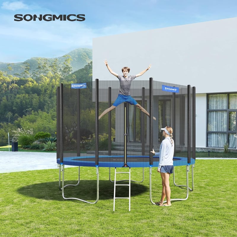 SONGMICS Trambulin Rugótakaró 427 cm - Kék Védőszegély, UV- és Szakadásálló Biztonsági Szőnyeg, Vízálló PVC Borítás, Kerek Trambulinhoz