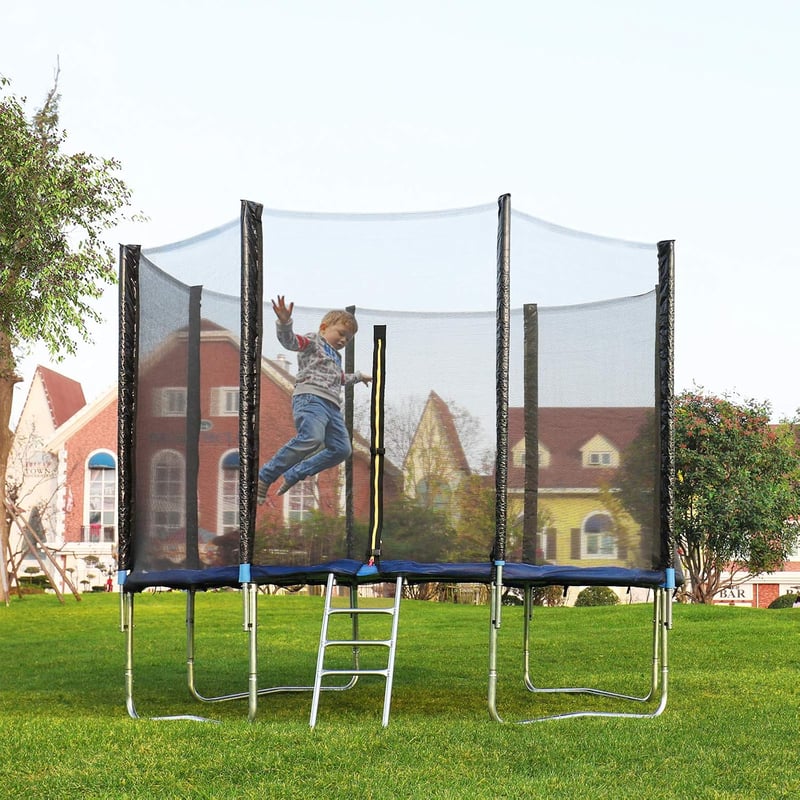 SONGMICS Trampolín Biztonsági Háló 244 cm 6 Rudas és 305-366 cm 8 Rudas