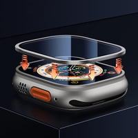 Ochranné sklo na Apple Watch Ultra 49 mm s rámom z titánovej zliatiny, tvrdené sklo 9H 3