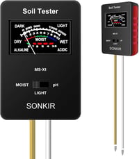 SONKIR MS-X1 3-in-1 Talajvizsgáló Műszer - Talajnedvesség, pH és Fénymérő Eszköz Növénygondozáshoz - Kertbe, Pázsithoz, Beltéri Növényekhez 1