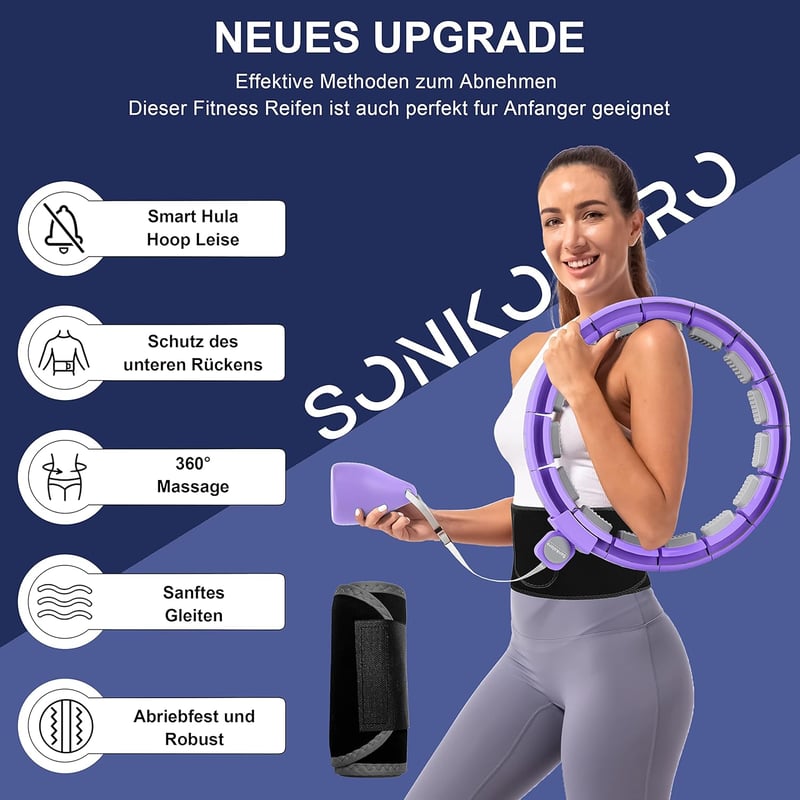 Sonkoloro Smart Hoop felnőtteknek, súlycsökkentéshez, számláló funkcióval