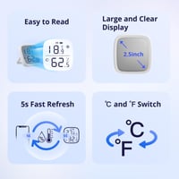 SONOFF SNZB-02D Zigbee snímač teploty a vlhkosti, 2 ks, inteligentný teplomer a vlhkomer s LCD displejom, biela, podpora Alexa/Google Home/Home Assistant 4