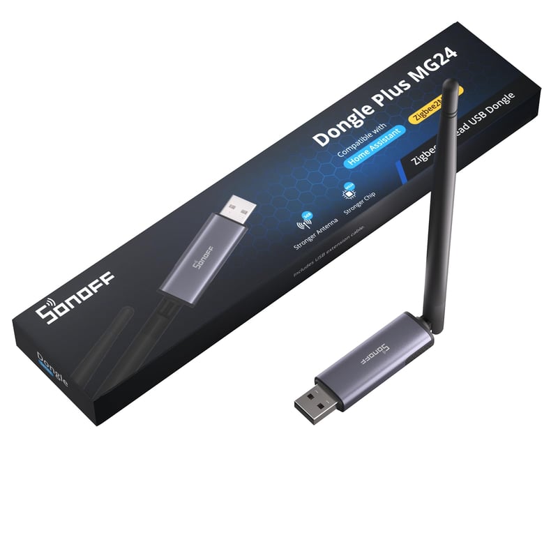 SONOFF Zigbee 3.0 USB Dongle Plus MG24 - Gateway Zigbee cu chipset EFR32MG24, stick USB pentru Thread și Zigbee, controler pentru sistemele Home Assistant și Zigbee2MQTT