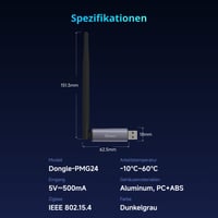 SONOFF Zigbee 3.0 USB Dongle Plus MG24 - Gateway Zigbee cu chipset EFR32MG24, stick USB pentru Thread și Zigbee, controler pentru sistemele Home Assistant și Zigbee2MQTT 5