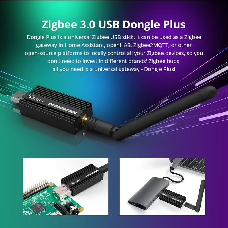 SONOFF Zigbee Gateway ZBDongle-E USB adapter Home Assistant Zigbee2MQTT