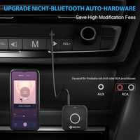SONRU Bluetooth 5.3 Adapter Autóhoz és Otthoni Sztereó Rendszerhez - 3.5mm AUX és RCA Csatlakozással, Kettős Kimenettel, Újratölthető Akkumu 3