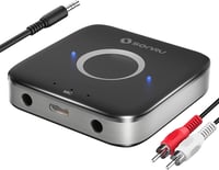 SONRU Bluetooth 5.3 Adapter Autóhoz és Otthoni Sztereó Rendszerhez - 3.5mm AUX és RCA Csatlakozással, Kettős Kimenettel, Újratölthető Akkumu 1