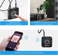 SONRU Bluetooth 5.3 Adapter Autóhoz és Otthoni Sztereó Rendszerhez - 3.5mm AUX és RCA Csatlakozással, Kettős Kimenettel, Újratölthető Akkumu 4