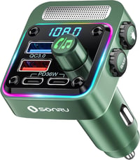 SONRU Bluetooth 5.3 FM Transzmitter Autóba - Basszus & HiFi Sztereó Kihangosító, PD 36W & QC 3.0 18W Gyorstöltő Funkcióval 1