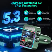 SONRU Bluetooth 5.3 FM Transzmitter Autóba - Basszus & HiFi Sztereó Kihangosító, PD 36W & QC 3.0 18W Gyorstöltő Funkcióval 6