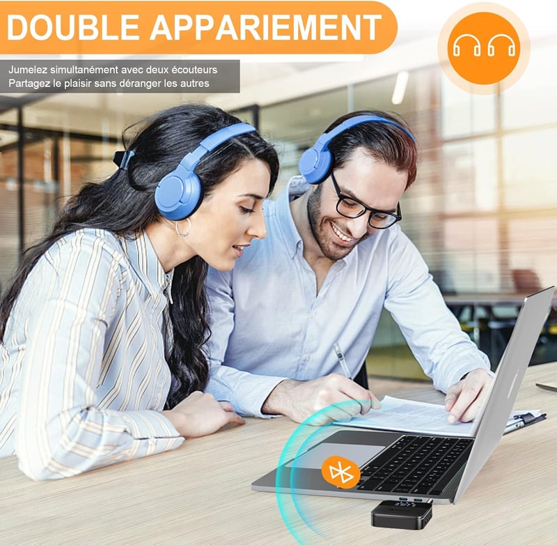 SONRU Bluetooth Audio Adapter - Fekete Vezeték Nélküli Hangátalakító Optikai, 3.5mm AUX és RCA Csatlakozással, Beépített Akkumulátorral