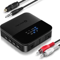 SONRU Bluetooth Audio Adapter - Fekete Vezeték Nélküli Hangátalakító Optikai, 3.5mm AUX és RCA Csatlakozással, Beépített Akkumulátorral 1