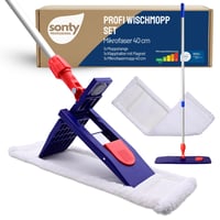 Súprava na mop Sonty Profi 40 cm – s magnetickým skladacím držiakom, 40 cm návlekom z mikrovlákna a nastaviteľnou hliníkovou násadou 1