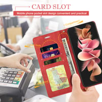Husă tip carte SONWO pentru Xiaomi Redmi Note 10 4G / Redmi Note 10s, husă portofel din piele PU premium cu suport pentru carduri și funcție de stand, Roșu 5