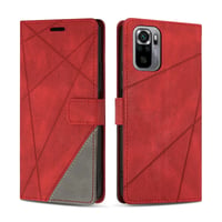 Husă tip carte SONWO pentru Xiaomi Redmi Note 10 4G / Redmi Note 10s, husă portofel din piele PU premium cu suport pentru carduri și funcție de stand, Roșu 1