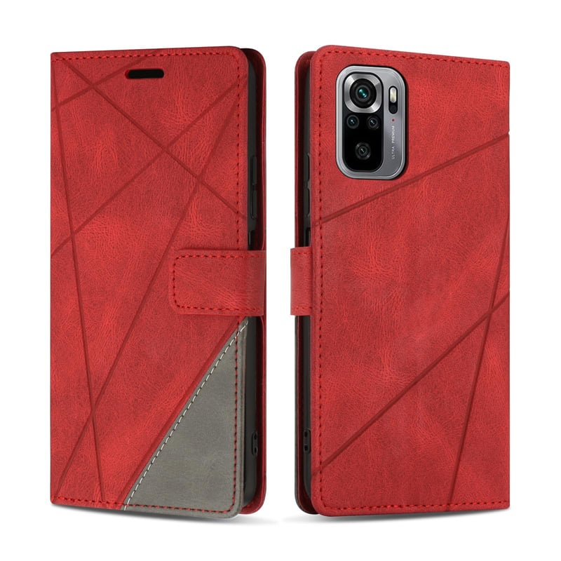 Husă tip carte SONWO pentru Xiaomi Redmi Note 10 4G / Redmi Note 10s, husă portofel din piele PU premium cu suport pentru carduri și funcție de stand, Roșu