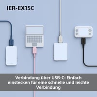 Sony IER-EX15C USB-C vezetékes in-ear fülhallgató mikrofonnal - kék 3