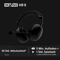 Bezdrôtové herné slúchadlá k PC Sony INZONE H9 II s potlačením hluku, odnímateľný kardioidný AI mikrofón, 30-hodinová výdrž batérie, 2,4 GHz a Bluetooth, mäkké vyhotovenie 10