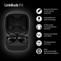 Bezdrôtové slúchadlá s potlačením hluku Sony LinkBuds Fit, IPX4, 21-hodinová výdrž batérie – čierne 3