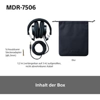 Sony MDR-7506 Uzavreté štúdiové monitorovacie slúchadlá – káblové, 10 Hz – 20 kHz, 63 Ohm, ľahký skladací dizajn (227 g), na štúdiové nahrávanie a 7