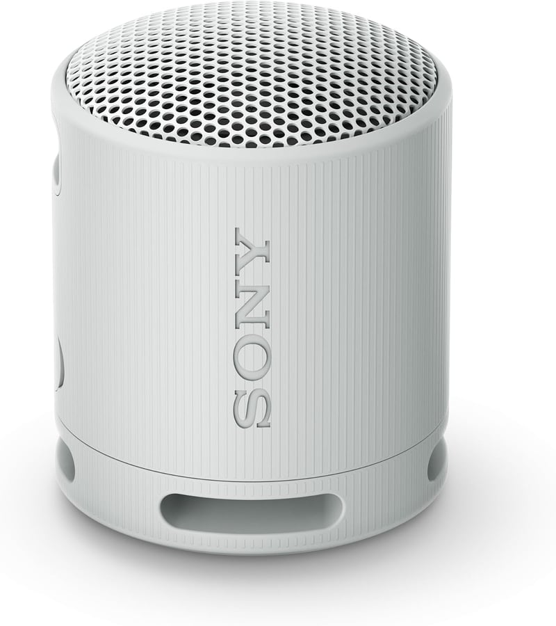 Sony SRS-XB100 hordozható Bluetooth hangszóró IP67, 16 órás akku - gyöngyházszürke