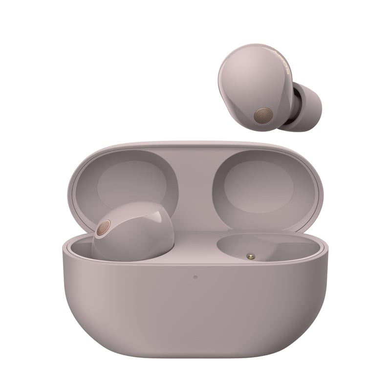 Bezdrôtové slúchadlá Sony WF-1000XM5 s potlačením hluku, Bluetooth, mikrofón, 24-hodinová výdrž batérie, rýchle nabíjanie, IPX4, iOS a Android – ružová