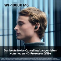 Bezdrôtové slúchadlá s potlačením hluku Sony WF-1000XM6, Bluetooth, Hi-Res, 10-pásmový ekvalizér, výdrž batérie 24 hodín, IPX4, kompatibilné s iOS a Android, čierne 3